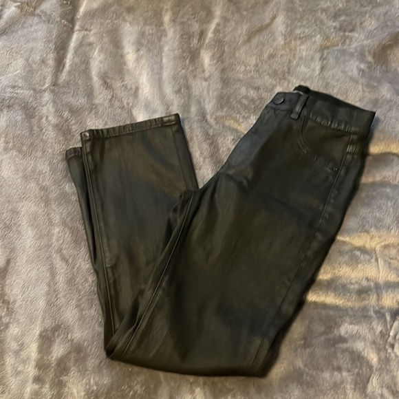 DL 1961 Patti Straight High Rise Black Coated Jeans - Picture 5 of 11